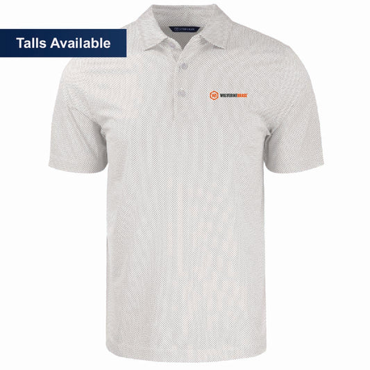 Cutter & Buck Men's Pike Symmetry Print Stretch Polo with Wolverine Brass Logo