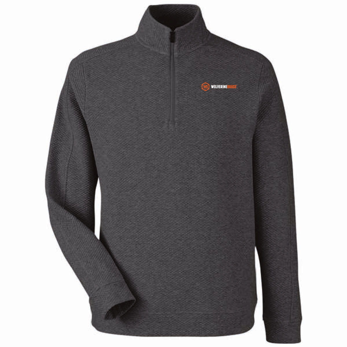 North End Men's Textured 1/4 Zip Pullover with Wolverine Brass Logo