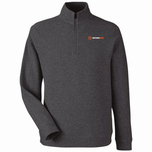 North End Men's Textured 1/4 Zip Pullover with Wolverine Brass Logo