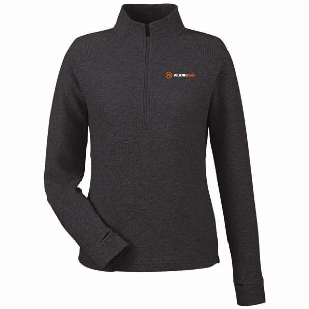 North End Women's Textured 1/4 Zip Pullover with Wolverine Brass Logo