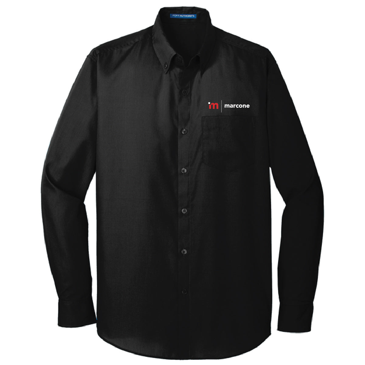 Port Authority Men's Long Sleeve Poplin Shirt with Marcone Logo