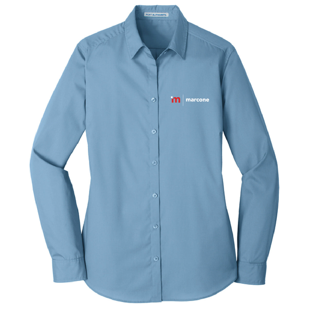 Port Authority Women's Long Sleeve Poplin Shirt with Marcone Logo