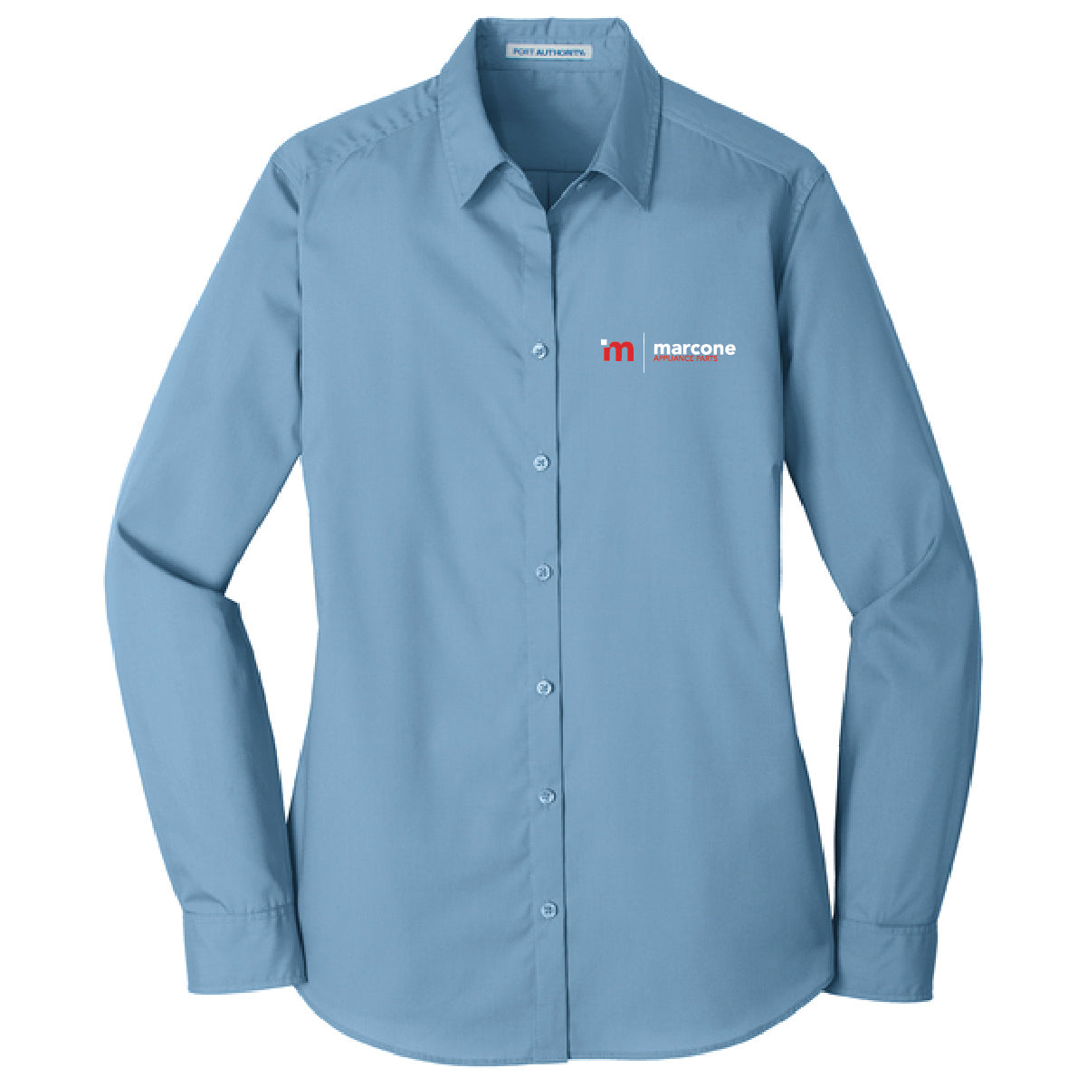 Port Authority Women's Long Sleeve Poplin Shirt with Marcone Appliance Logo