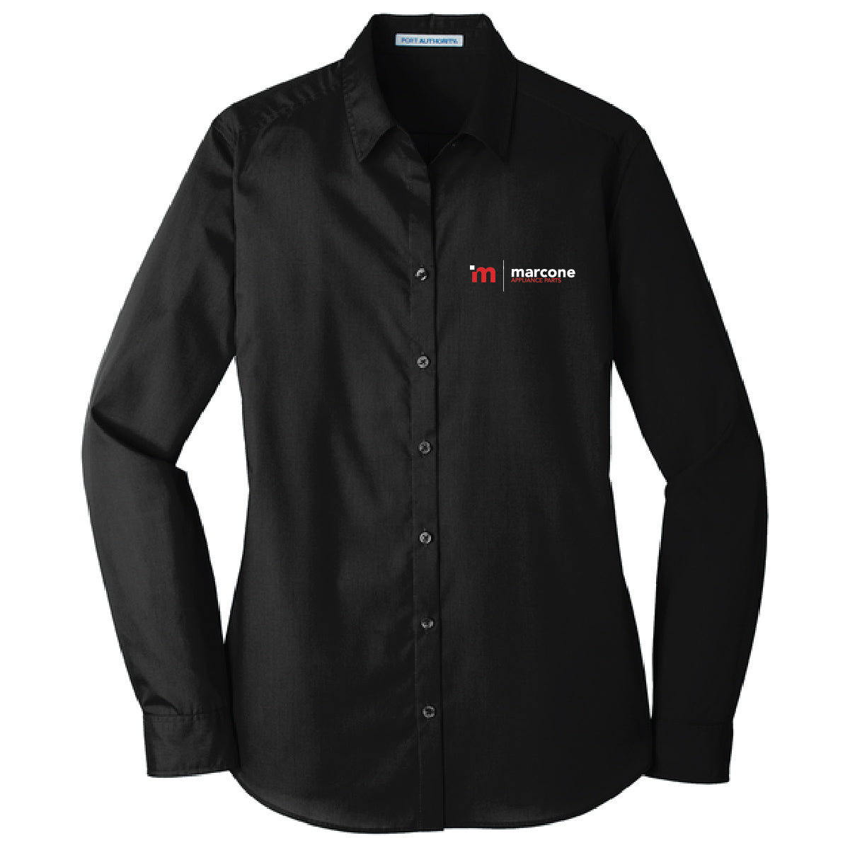 Port Authority Women's Long Sleeve Poplin Shirt with Marcone Appliance Logo