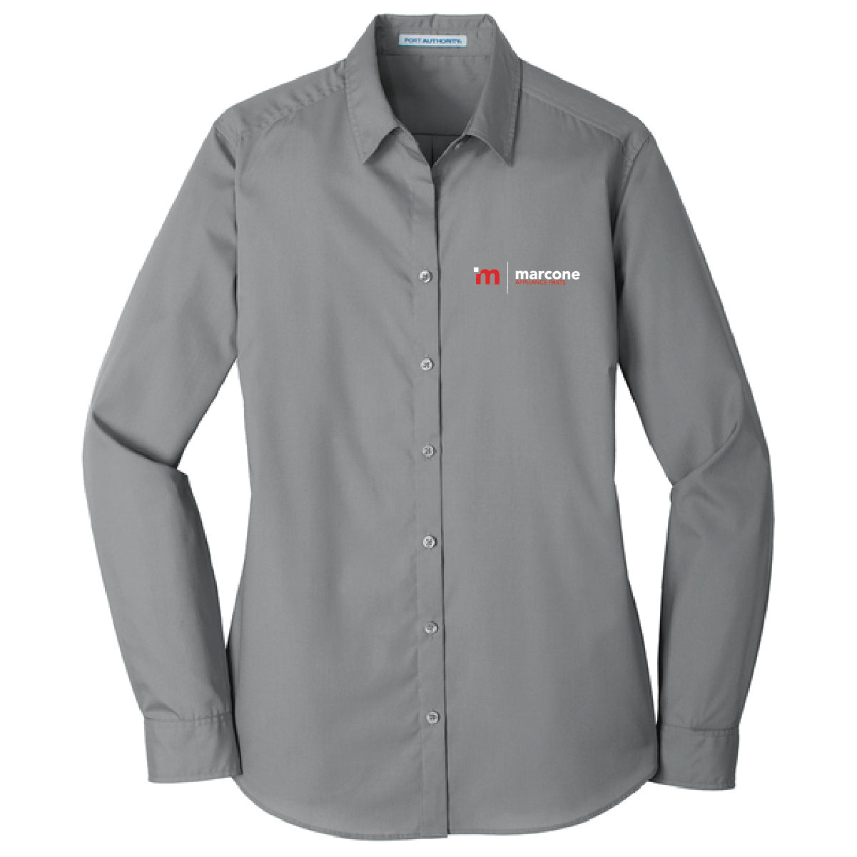 Port Authority Women's Long Sleeve Poplin Shirt with Marcone Appliance Logo