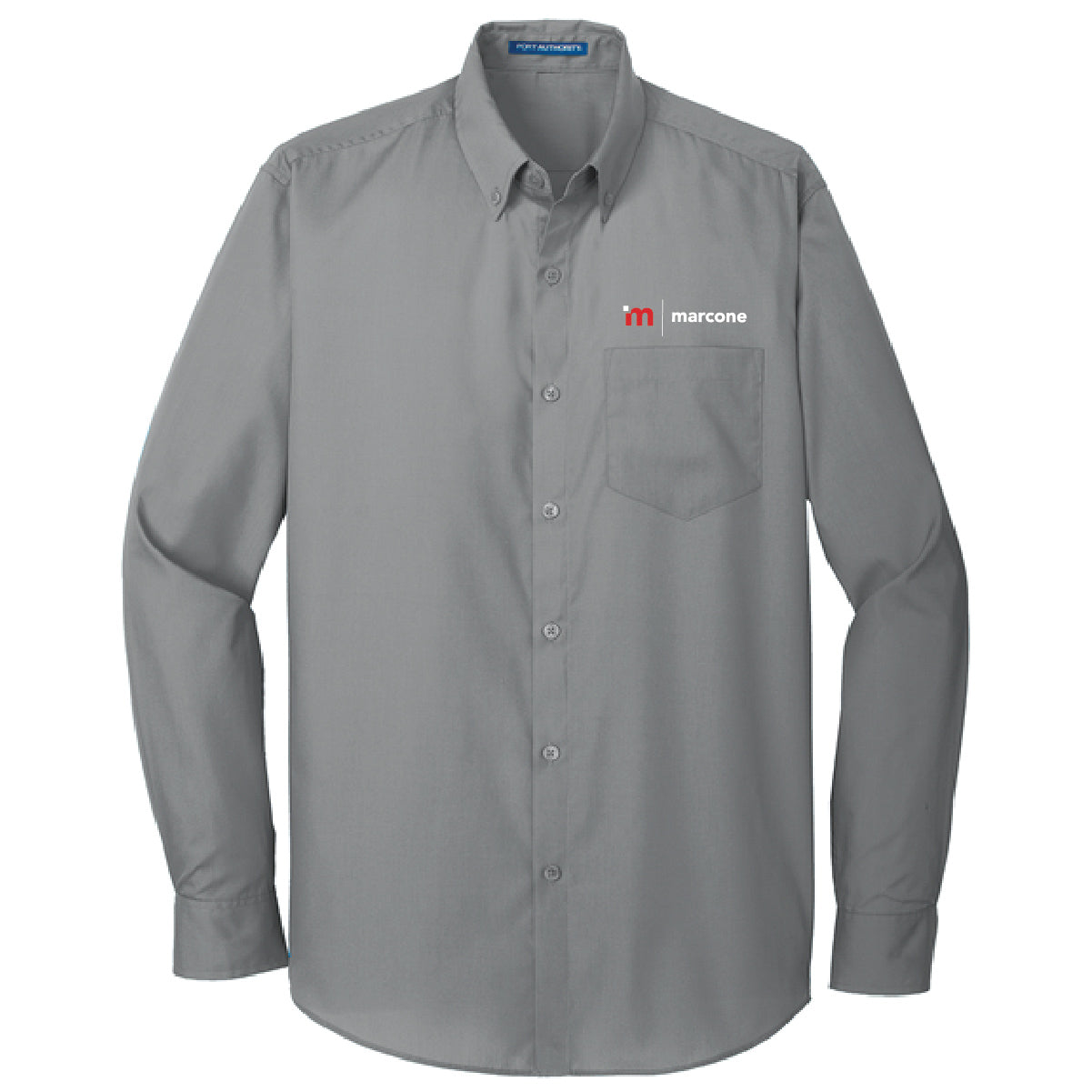 Port Authority Men's Long Sleeve Poplin Shirt with Marcone Logo