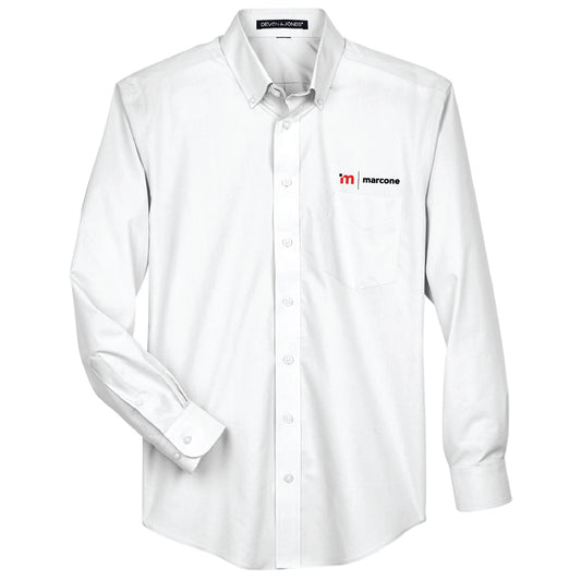Devon & Jones Men's Broadcloth Woven Dress Shirt with Marcone Logo