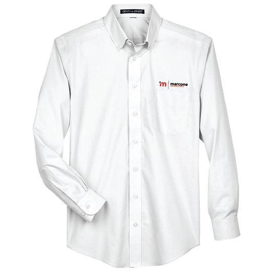 Devon & Jones Men's Broadcloth Woven Dress Shirt with Marcone Appliance Logo