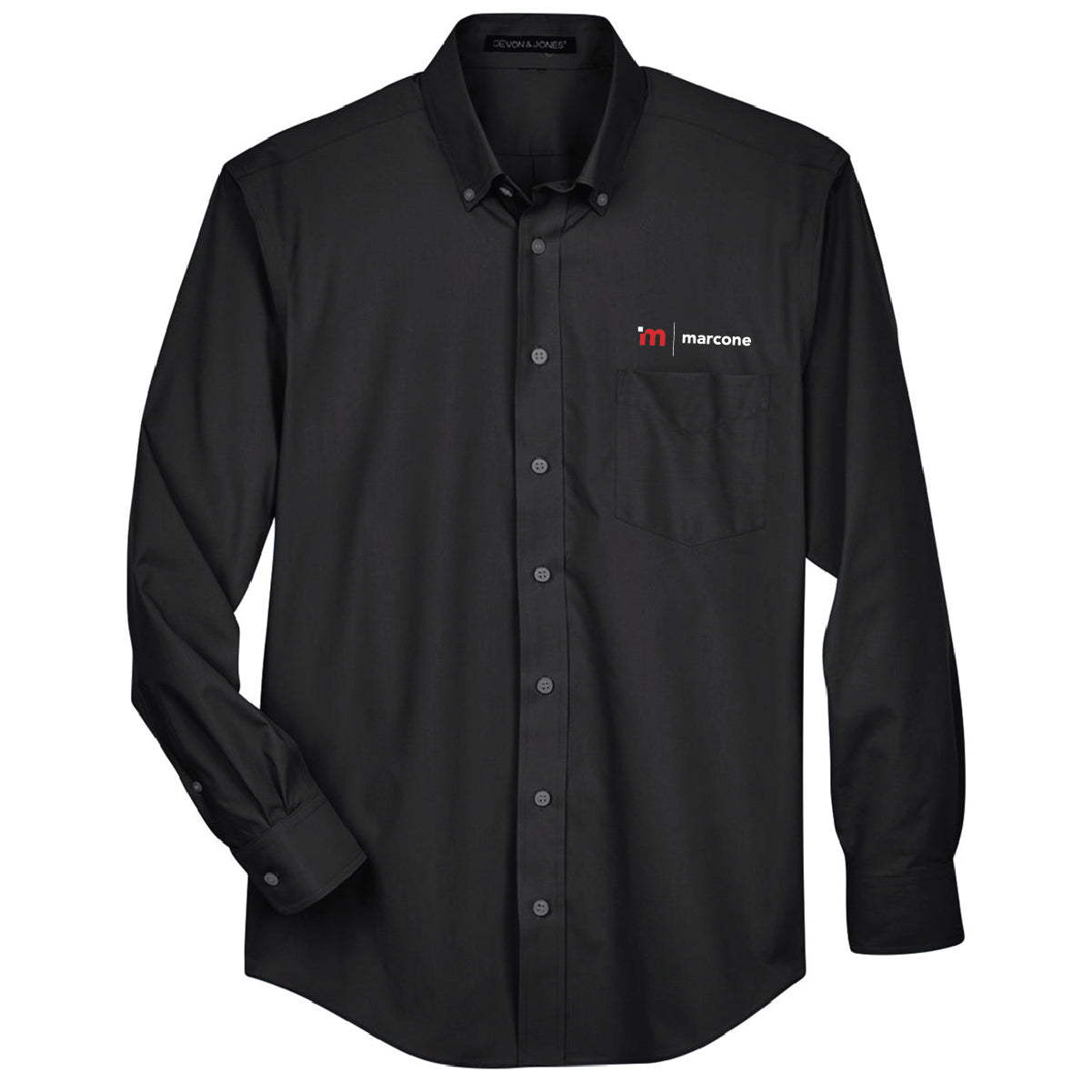 Devon & Jones Men's Broadcloth Woven Dress Shirt with Marcone Logo