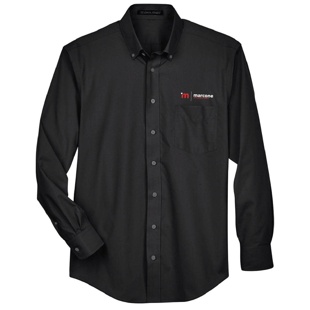 Devon & Jones Men's Broadcloth Woven Dress Shirt with Marcone Appliance Logo