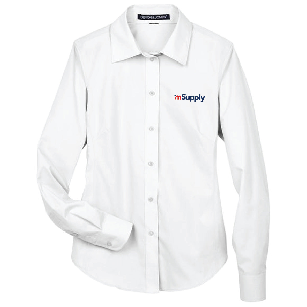 Devon & Jones Women's Broadcloth Woven Dress Shirt with mSupply Logo