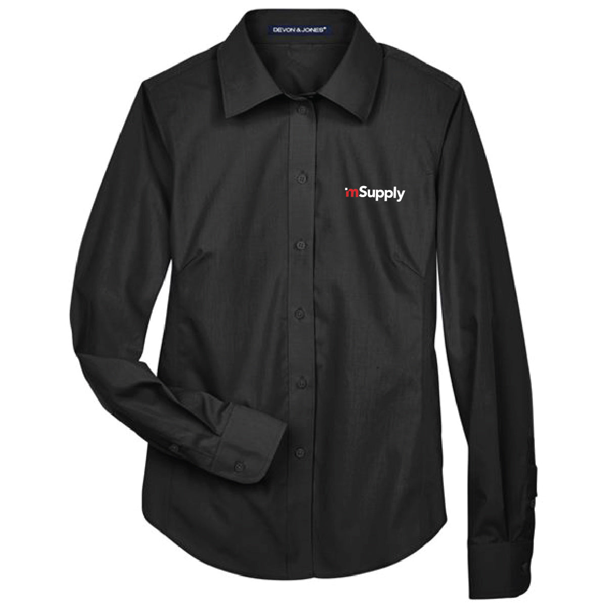 Devon & Jones Women's Broadcloth Woven Dress Shirt with mSupply Logo