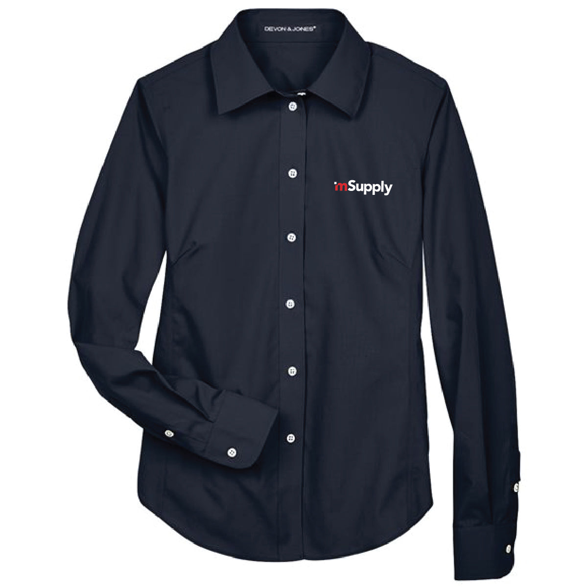 Devon & Jones Women's Broadcloth Woven Dress Shirt with mSupply Logo