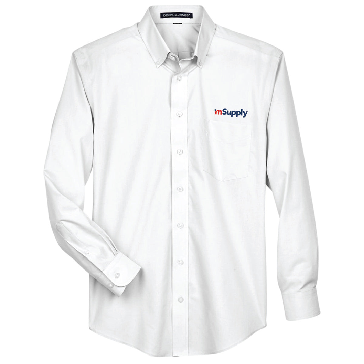 Devon & Jones Men's Broadcloth Woven Dress Shirt with mSupply Logo