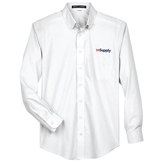 Devon & Jones Men's Broadcloth Woven Dress Shirt with mSupply Logo