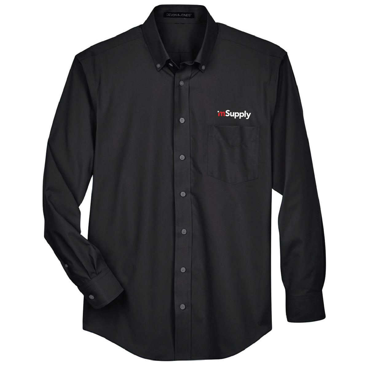 Devon & Jones Men's Broadcloth Woven Dress Shirt with mSupply Logo