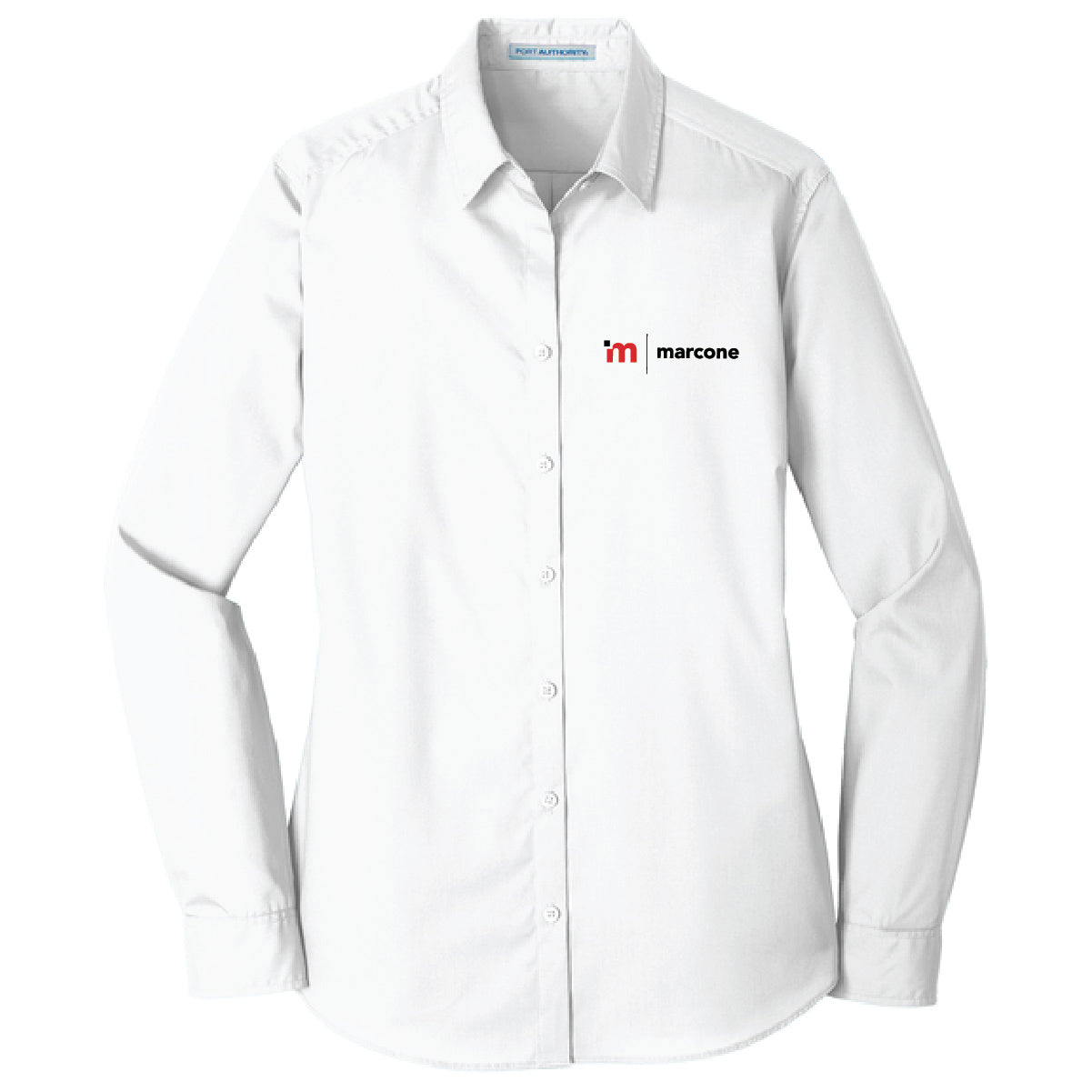 Port Authority Women's Long Sleeve Poplin Shirt with Marcone Logo