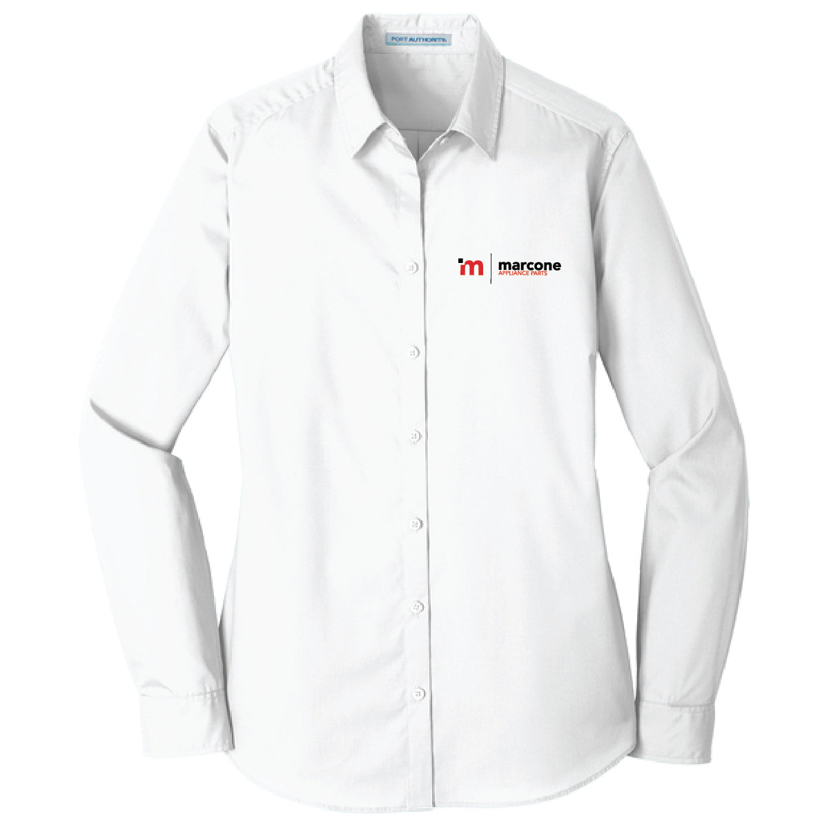 Port Authority Women's Long Sleeve Poplin Shirt with Marcone Appliance Logo